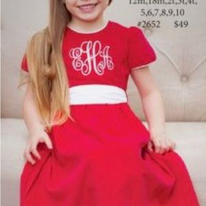 BLANK! Shrimp & Grits Girls Red Corduroy Sash Dress size 9